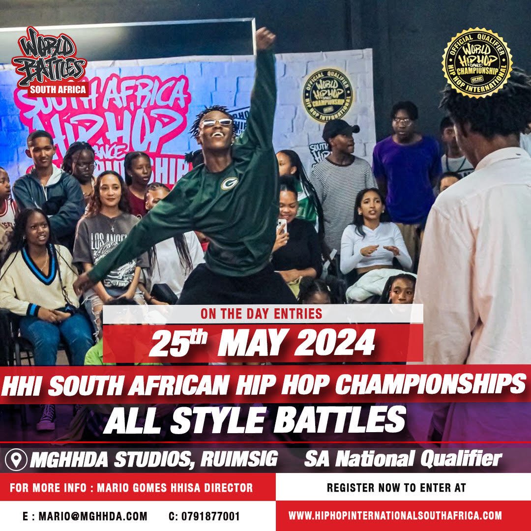 Spectator Ticket – 25 May in Gauteng, SA Hip Hop Championships & All Style Battles